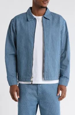 Initial Stripe Denim Chore Jacket