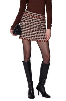 Vallery Houndstooth Skirt
