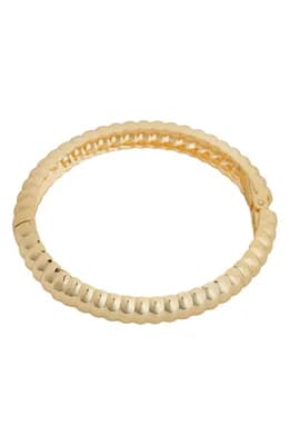 Grooved Hinge Bangle Bracelet