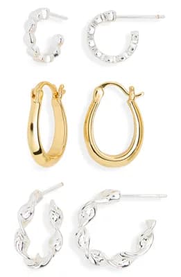 3-Pack Hoop Earrings