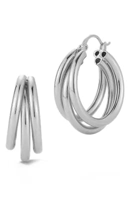 Tripe Hoop Earrings