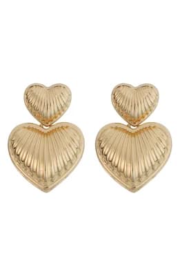 Double Heart Drop Earrings