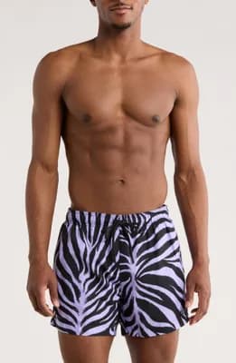 Zebra Stripe Swim Trunks