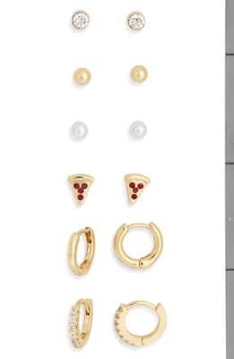 6-Pack Pizza Assorted Earrings Set