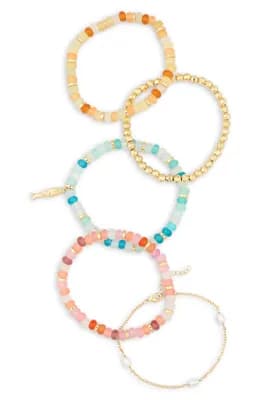 5-Pack Beaded Assorted Bracelets