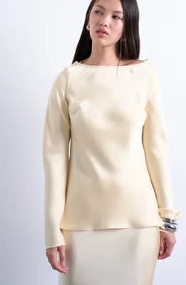 Satin Cowl Back Top