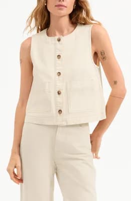 Ording Sleeveless Button-Up Top