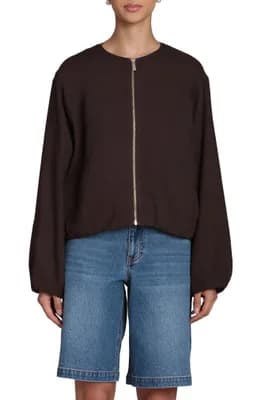 Bubble Sleeve Full Zip Jacket