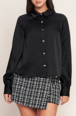 Solid Button-Up Shirt