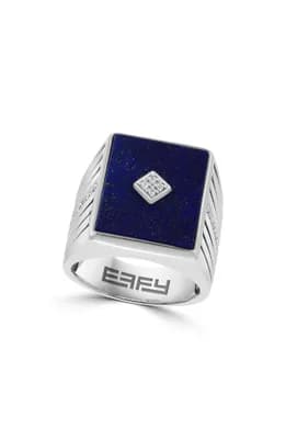 Diamond Pavé & Lapis Lazuli Ring