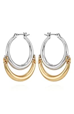 Two Tone Hoop Earrings