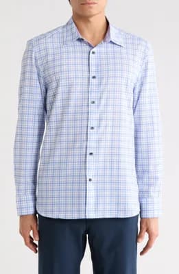 Plaid Stretch Button-Up Shirt