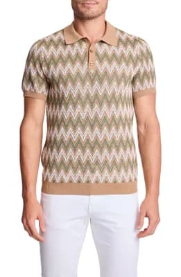 Zigzag Knit Polo