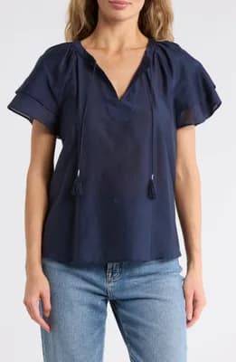 Lagoon Flutter Sleeve Top