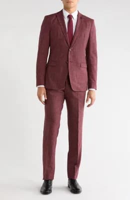 Solid Wool Blend Suit