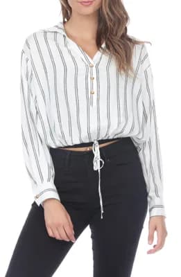 Stripe Drawstring Top