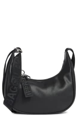 Small Recycled Leather Crescent Bag