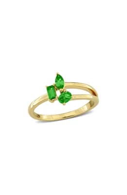 Multiple Cut Tsavorite Cluster Ring
