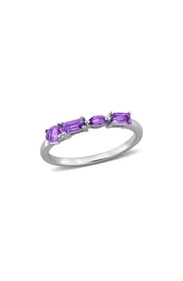 Multiple Cut Amethyst Stacking Ring