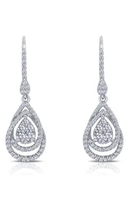 Simulated Diamond Pear Drop Earrings