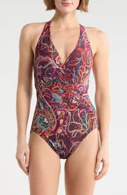 Dynasty Wrapsody Halter One-Piece Swimsuit