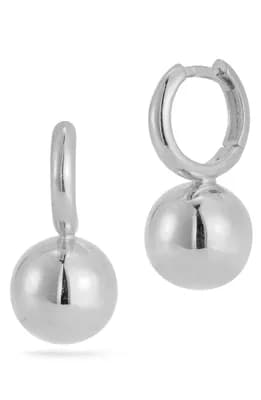 Ball Drop Hoop Earrings