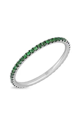 Iris 18K White Gold Tsavorite Stackable Band Ring