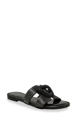 Rhinestone Embellished Slide Sandal