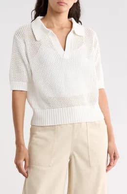 Open Knit Polo