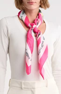 Sardine Print Square Scarf