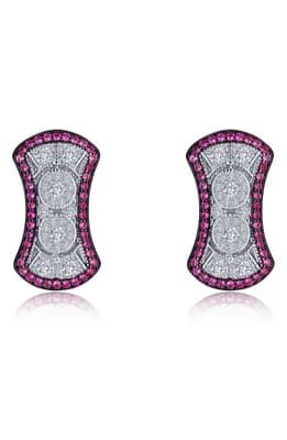 Heritage Lab-Grown Ruby & Simulated Diamond Stud Earrings