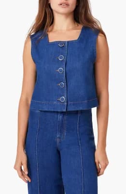Button Front Denim Vest