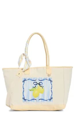 Lemon Graphic Canvas Tote