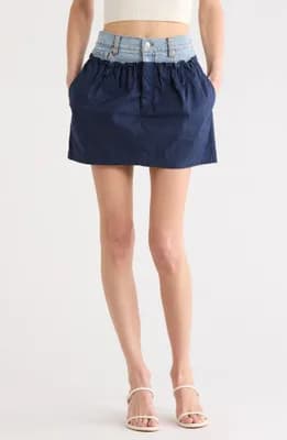Hampton Mixed Media Miniskirt