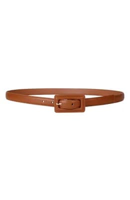 Pebbled Rectangular Buckle Belt