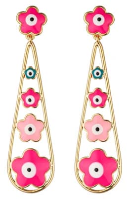 Neda Flower Drop Earrings