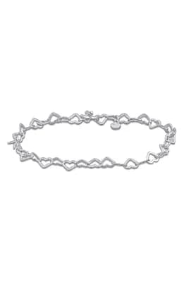 Textured Heart Link Bracelet