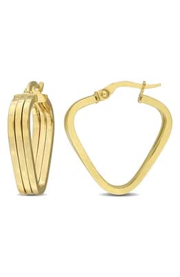 Triple V-Shape Hoop Earrings