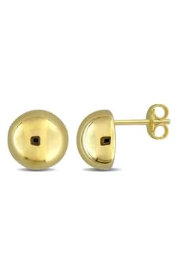 Puffed Round Button Stud Earrings