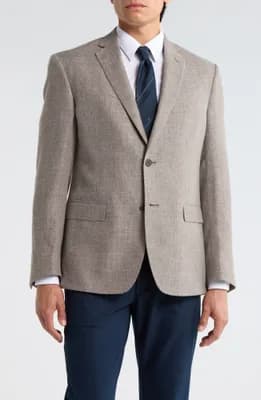 Two-Button Wool & Linen Blend Sport Coat