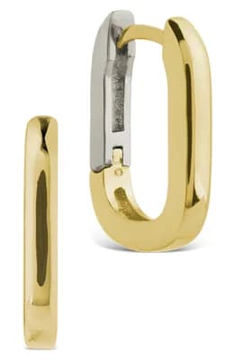 Gianna Two-Tone Rectangular Hoop Earrings