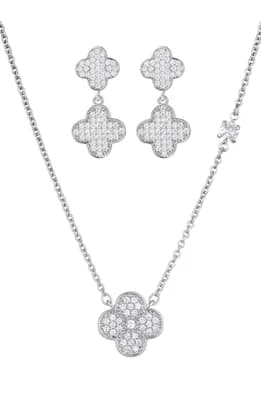 Clover Drop Earrings & Necklace Set