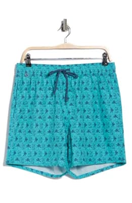 Palm Grid Swim Trunks