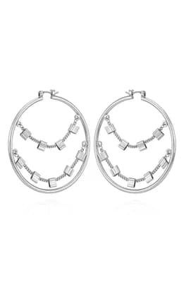 Draped Chain Hoop Earrings